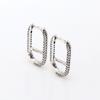 Gold-Plated Zircon Shining Link Stud Earrings - Light Luxury European & American Style, Perfect Birthday Gift for Girls