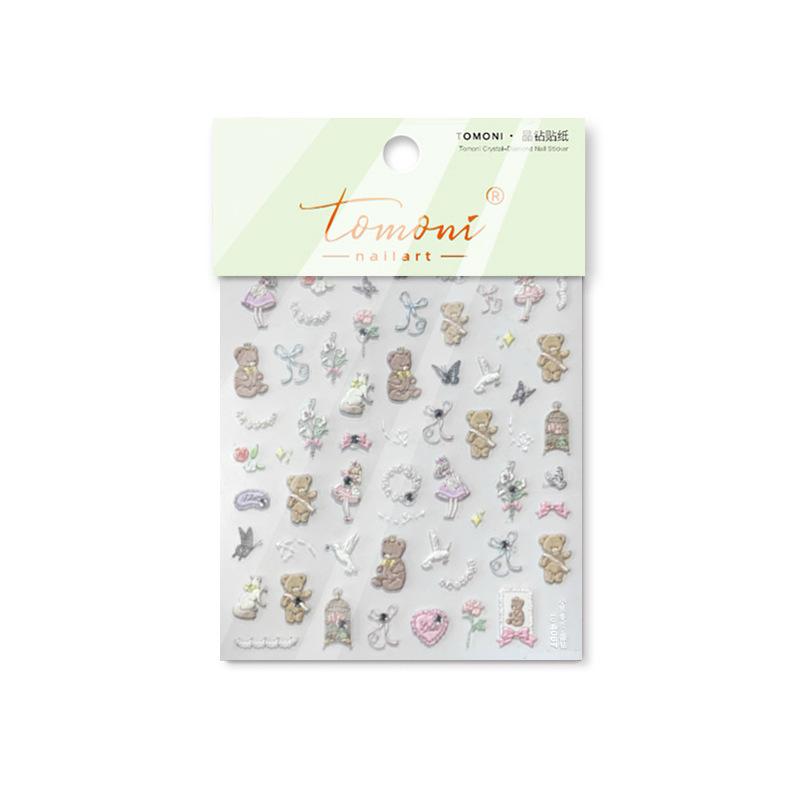 

Медведь Яркие Кристальные Наклейки Для Ногтей Милые Наклейки DIY Творческий Декор to4067