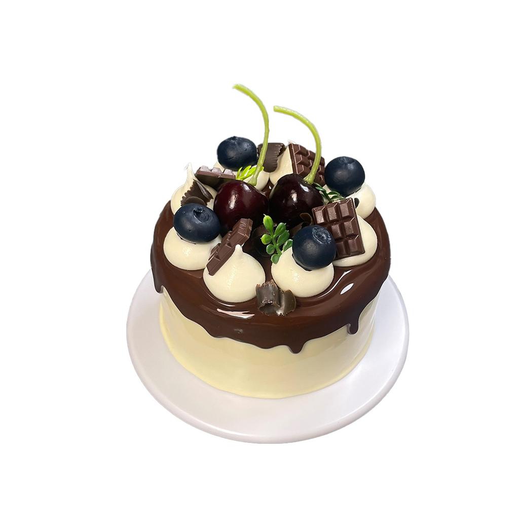4Inch Simulation Birthday Cake Fake Dessert Model Baking Window Display Samples Photo Props, for Wedding Birthday Table Decor