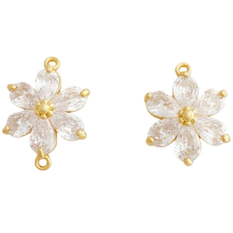 Zirconium Five-Petal Sunflower Pendant for DIY Bracelet/Necklace