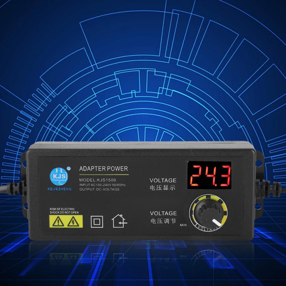 AC 110-240V To DC 3-24V Power Supply Adapter 5.5x2.5mm Plug Multi-Voltage Regulated Adapter LED Display 60W 2.5A
