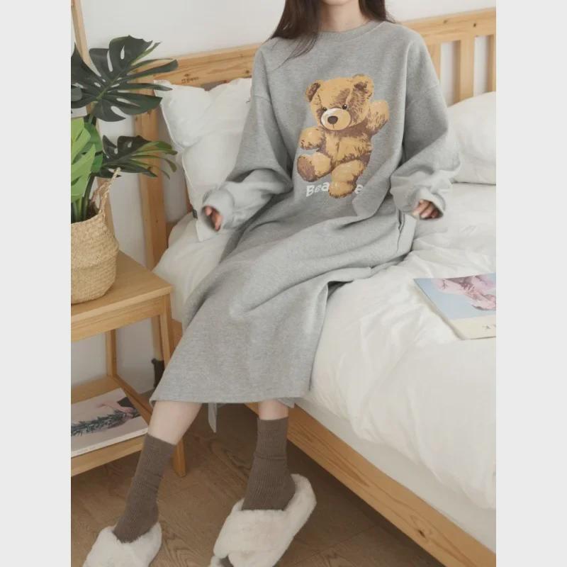 2024 Autumn/Winter Women's Long Sweater Dress, Knee-Length, Slim Fit, Casual Long-Sleeve, Plus Size.