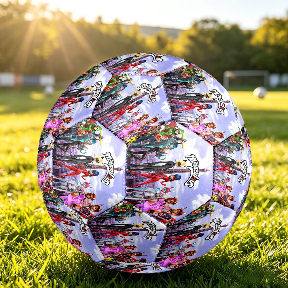 Size 5 Football Miraculous Ladybug Pattern, Wear‑Resistant Soccer Ball for Match Training Daily Sports Play
