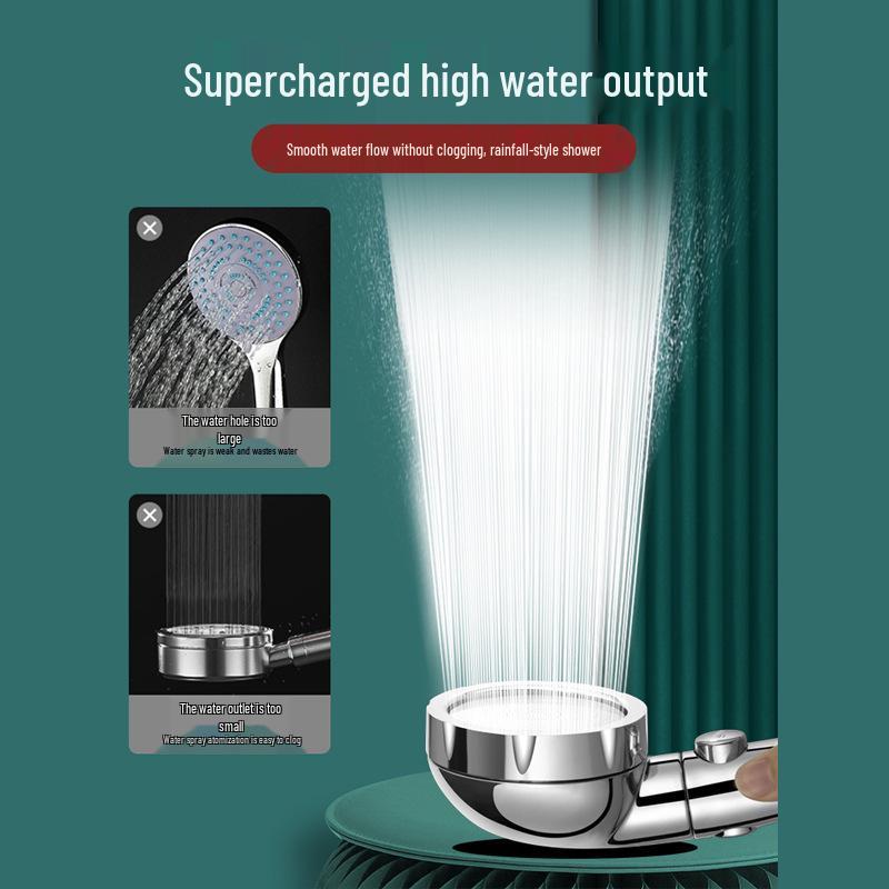 Three-Speed Handheld Lotus Shower Head with Hose Set