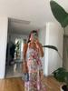 European and American Autumn New Products Sweet and Spicy Style Holiday Slim Digital Printing Suspender Lace Pendulum High-end Dress
