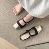 Fashion Casual Woman Shoe Slip-on Round Toe Female Footwear Summer Slip On New Retro Dress Mary Janes Flat Slipper Slides Retro Woman Sh