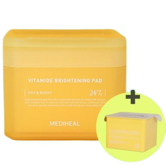 Mediheal Disques Toniques Éclaircissants – 200 Disques (100 + Recharge), Complexe Vitamide, Soin Anti-Taches