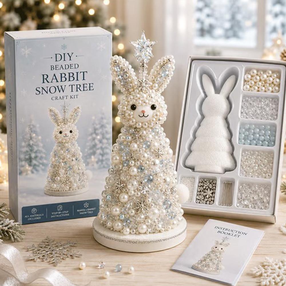 2026 NEW Animal-Themed Christmas Tree Making Kit Mini 3D Pearl Christmas Tree Desktop Decor Christmas DlY Craft Supplies Creati