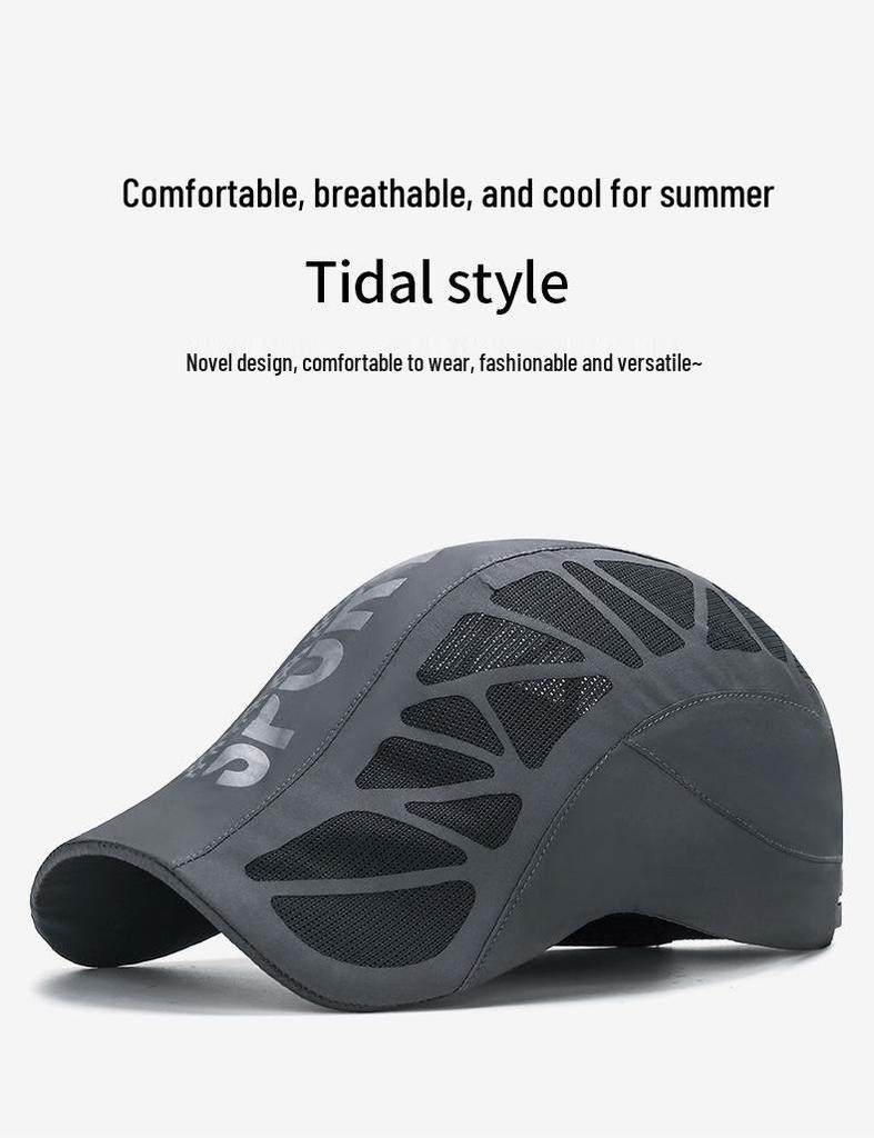 Summer Men's Quick-Dry Breathable Mesh Sports Cap with Sunshade and Sun Protection
