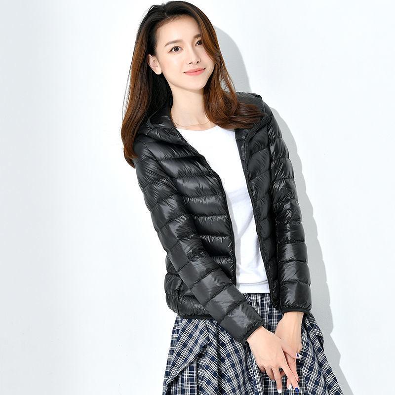 Women s Stand Collar Long Sleeve Short Puffer Jacket Slim Fit Lightweight Warm Down Coat S