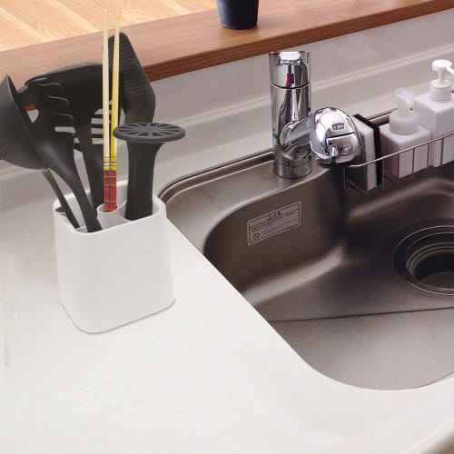 KOKUBO Industries HAUS Cutlery Holder, White, Kitchen Tool Stand, Made In Japan, KK-392