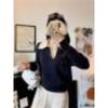 A Laid-back, Niche Design Style, Loose and Slimming Sweater, Knitted Sweater, Women's Autumn New Lapel Long-sleeved Top