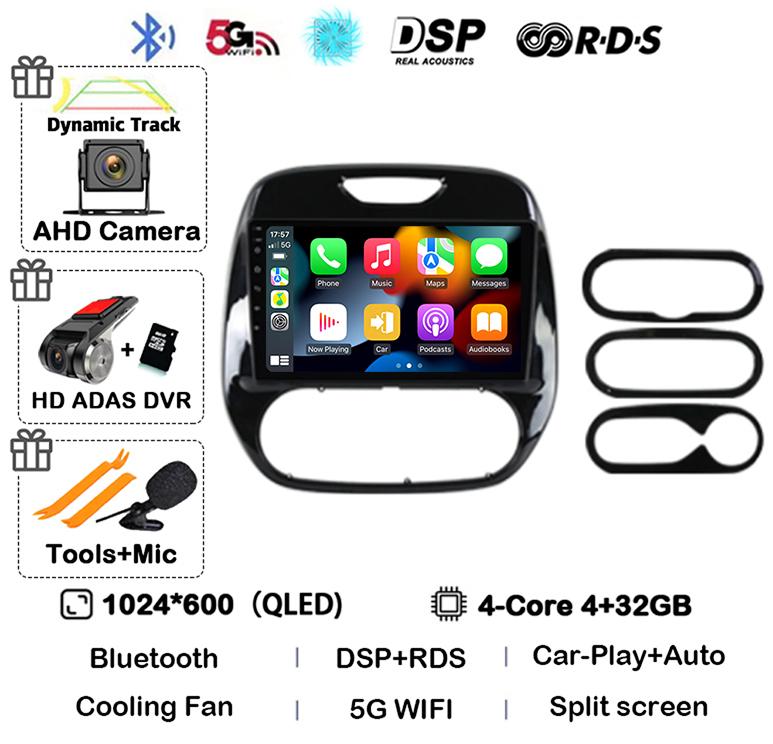 Android 14 Carplay Auto Für Renault Captur CLIO Samsung QM3 2011-2018 Autoradio Stereo GPS Multimedia Videoplayer 360 Kamera 4G