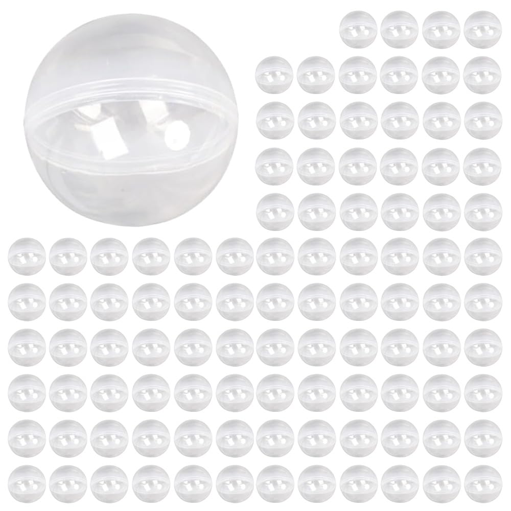 AZNABLE Gacha Capsules 45mm No Set of 100 Transparent, Colorful, Hole, (Clear Color)