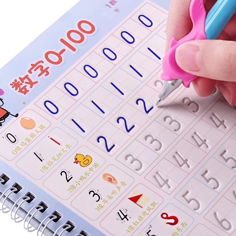 Jin Zhi Ye Kids Reusable Grooved Tracing & Pen Control Books