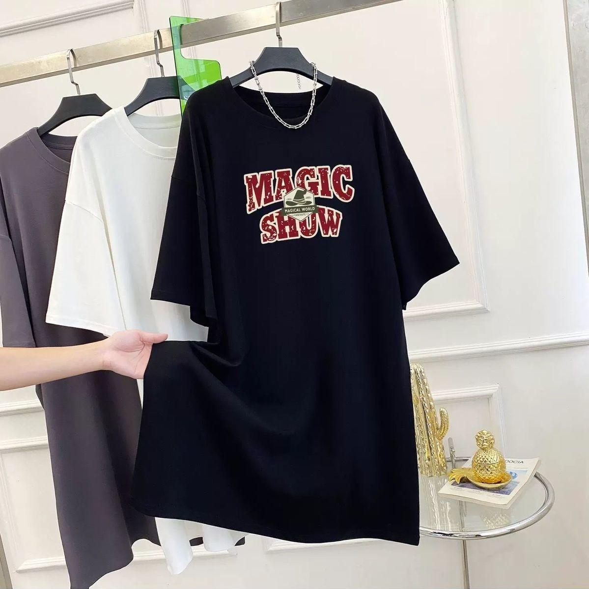 

Женское платье-футболка с короткими рукавами и круглым вырезом, большого размера, свободного кроя, длинное, в стиле кэжуал, длиной до колена, для сна 4XL чёрный