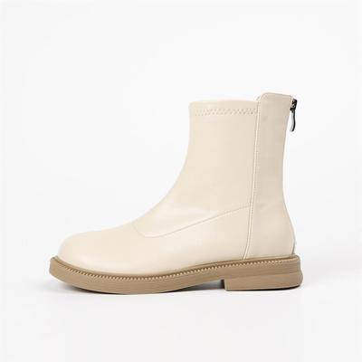 Platform Ankle Boots Women 2024 Winter All-match Round Elastic Womens Shoes Thick Bottom Mid-tube Autumn Platform Heels Boots