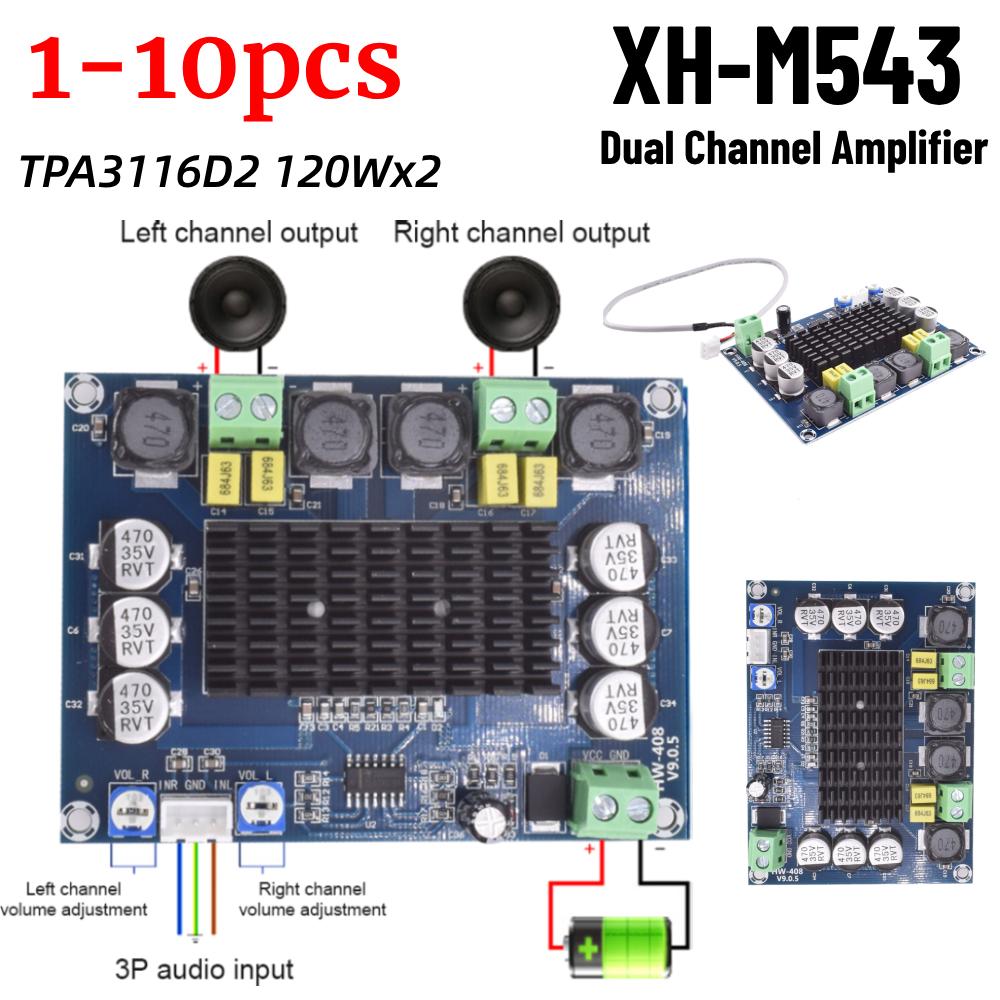

XH-M543 TPA3116D2 120Wx2 DC стереодинамік модуль живлення двоканальний цифровий підсилювач потужності аудіо плата сабвуфер аудіо плата