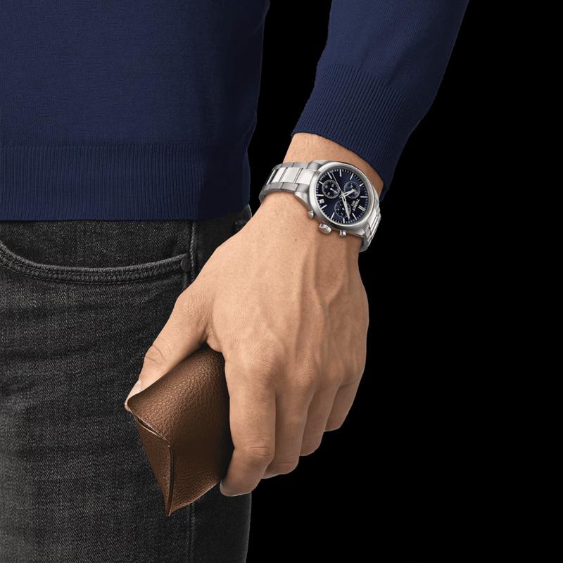 Tissot PR 100 Quartz Movement Men's Watches Watch 40mm Blue Dial Stainless Steel Case Steel Strap T1504171104100