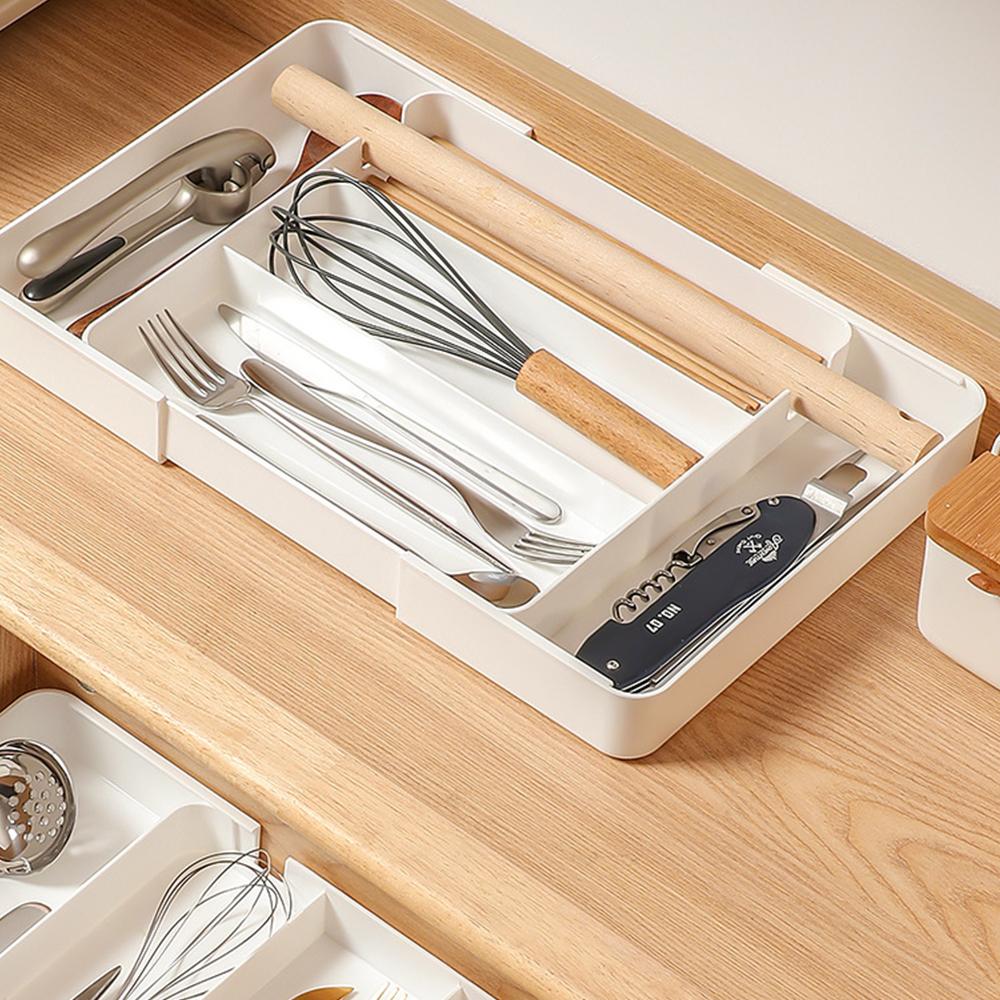 Expandable Drawer Organizer 5 Compartments Cutlery Drawer Storage Organizer Drawer Divider for Kitchen Home Office