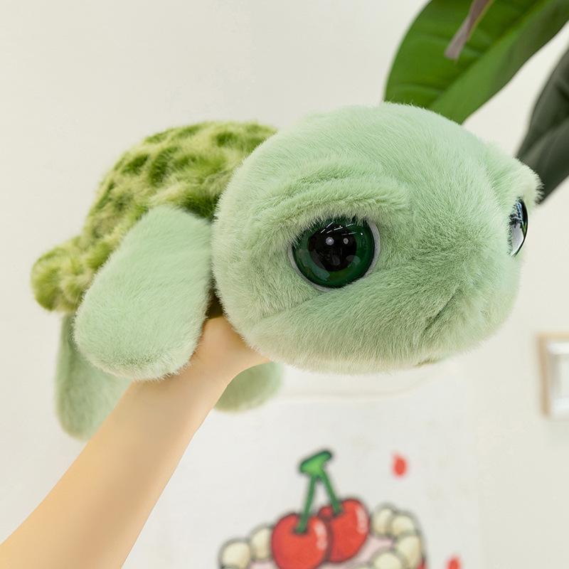 Adorable Big-Eyed Green Turtle Plush Toy Pillow - Perfect Children's Gift