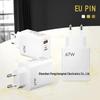 67W GaN Charger for Phones & Laptops, EU/UK Plug, PD+USB Super Fast Charge