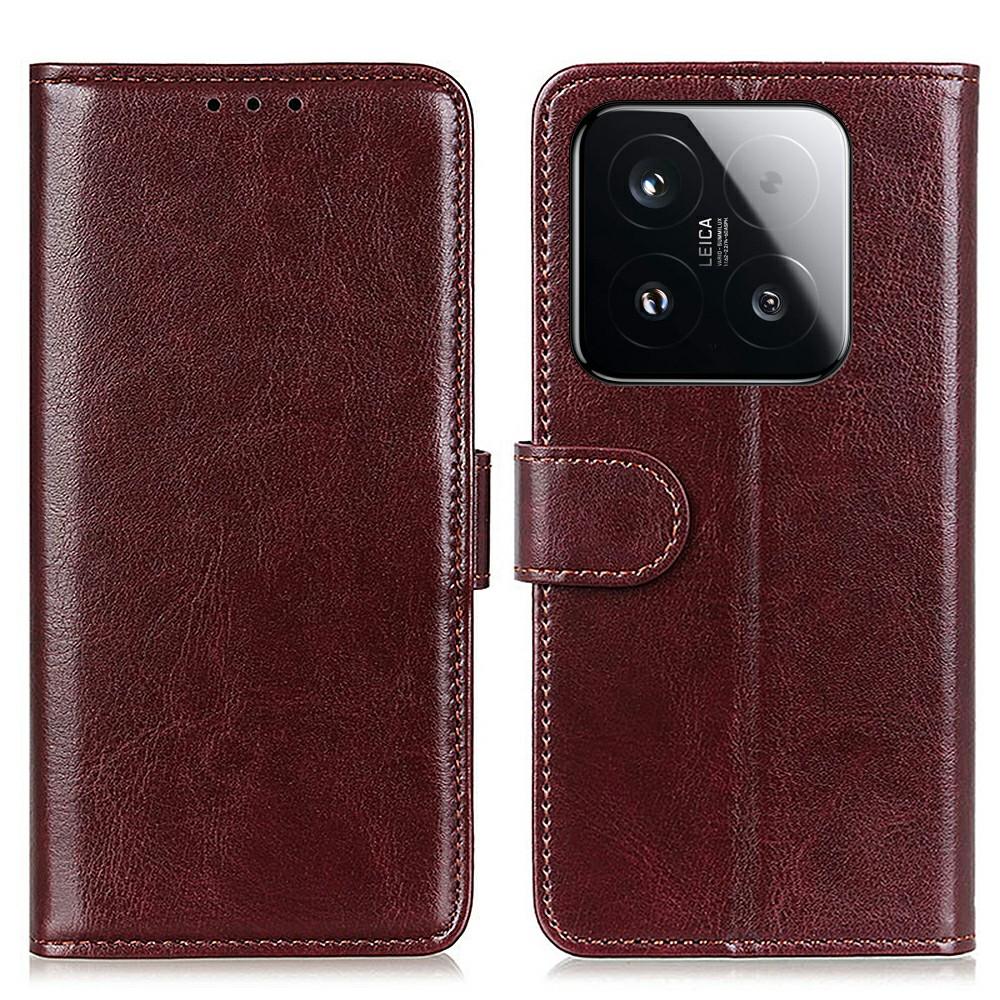 For Xiaomi 15T Case Crazy Horse Texture PU Leather Phone Stand Cover