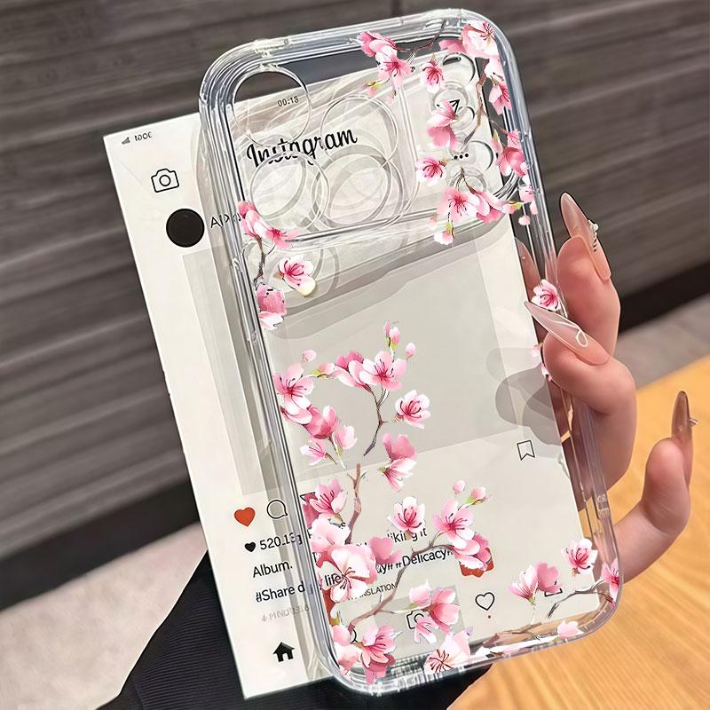 Pink Flower Daisy Clear Case For Samsung Galaxy A17 A16 A07 A06 A57 A55 A56 A36 A26 A54 A53 A35 A15 A34 A23 A14 A32 Phone Cases