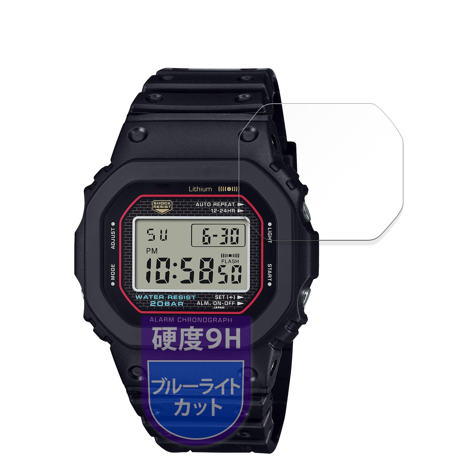 

Защитная пленка MotoMoto для серии CASIO G-SHOCK 5000, твердость 9H (Эквивалентно закаленному стеклу), Блокировка синего света, Антибликовое покрытие, Сделано в