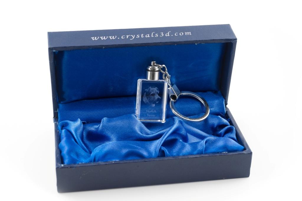 Norfolk Terrier - Crystal key ring with dog photo, illuminated key ring, unique gift by Art-Dog brand