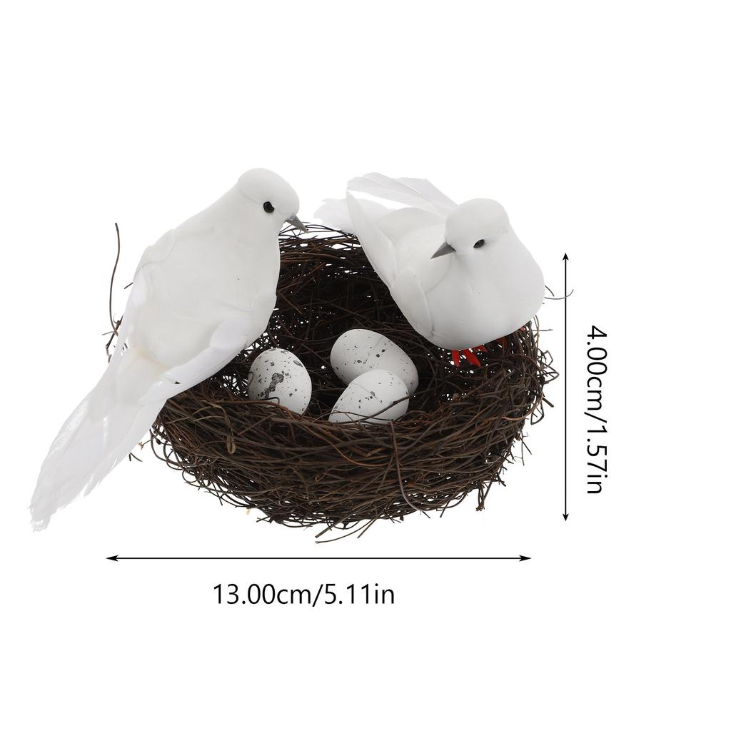 1Set Simulated Birds Nest Adornment Natural Look Christmas Decoration Decorative Bird Nest Photo Prop for Outdoor Garden