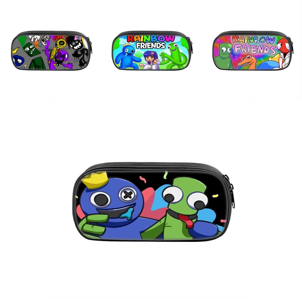 Rainbow Friends Cartoon Pencil Case With Durable Nylon Material Large Capacity School Storage