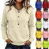 Damen V-Ausschnitt Tasche Sweatshirt Kapuzenlos Bequem Lässig Pullover Oberteil für den Alltag