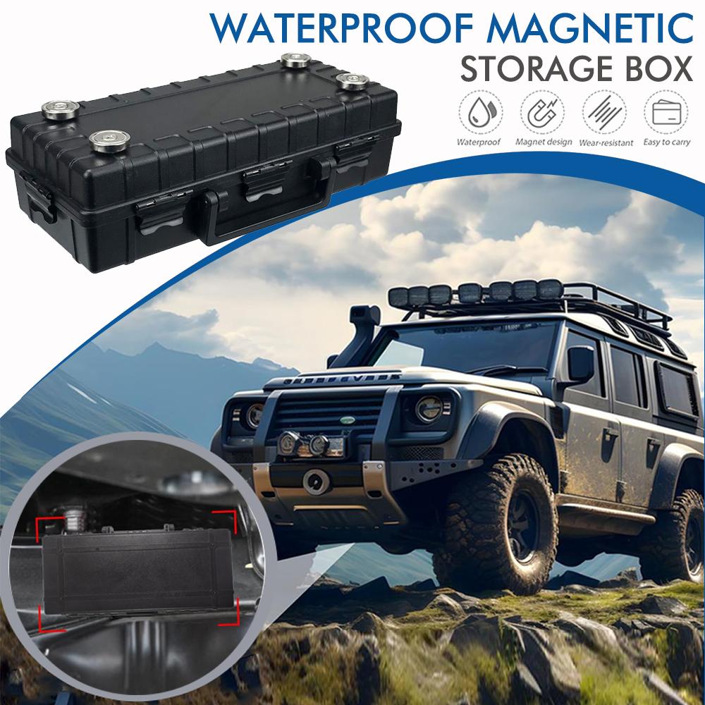 Magnetický držák na klíče pod auto Skrytá schránka na klíče se silným magnetem Vodotěsný magnetický skrýš na klíče Nerezová magnetická úložná schránka