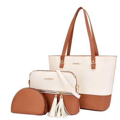 Bolsa de ombro com combinação de cores da moda, bolsa transversal, conjunto de três peças, prática, várias ocasiões, simples e versátil