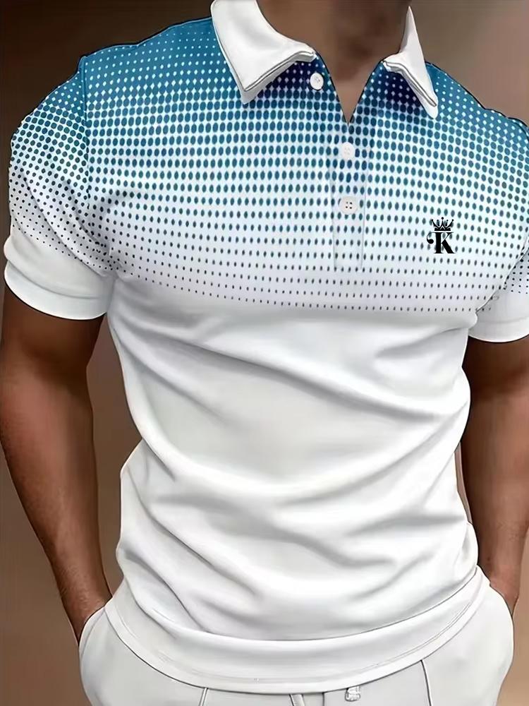 Knopf-Polo-T-Shirt für Herren Modisches Revers-Knopfhemd Streetwear Sommer Neu Kurzärmlig
