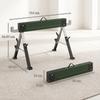 2 Foldable Metal Trestles As a Set, Max. Load 1160 Kg, Height-adjustable 64-81 Cm, Includes Carrying Handle