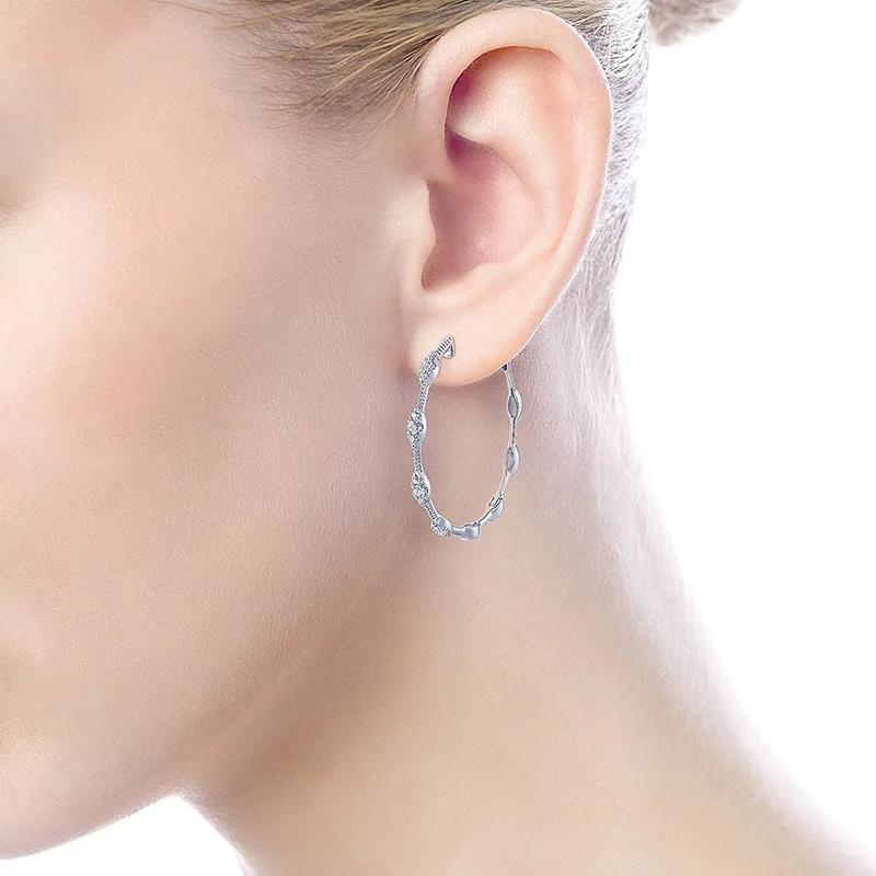 Ma Yan Women'S Geometric Zircon Circle Earrings Exaggerated Personality Fashion Trendy Cool Sweet Circular Jewelry