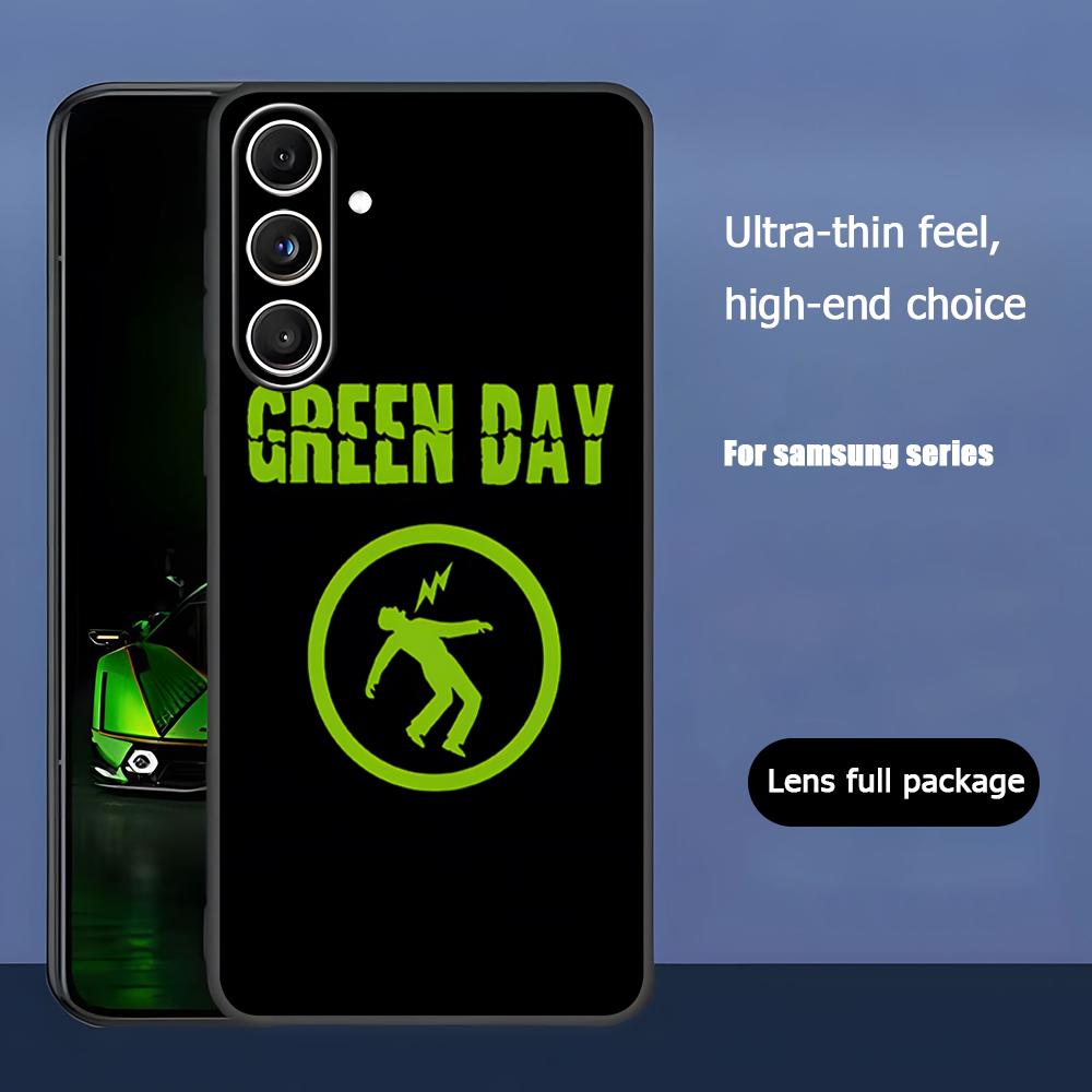 

Hot Green Day Band Cool Phone Case For Samsung Galaxy S25 S24 S23 S22 S21 S20 Plus Ultra Note20 Soft Black Samsung S25