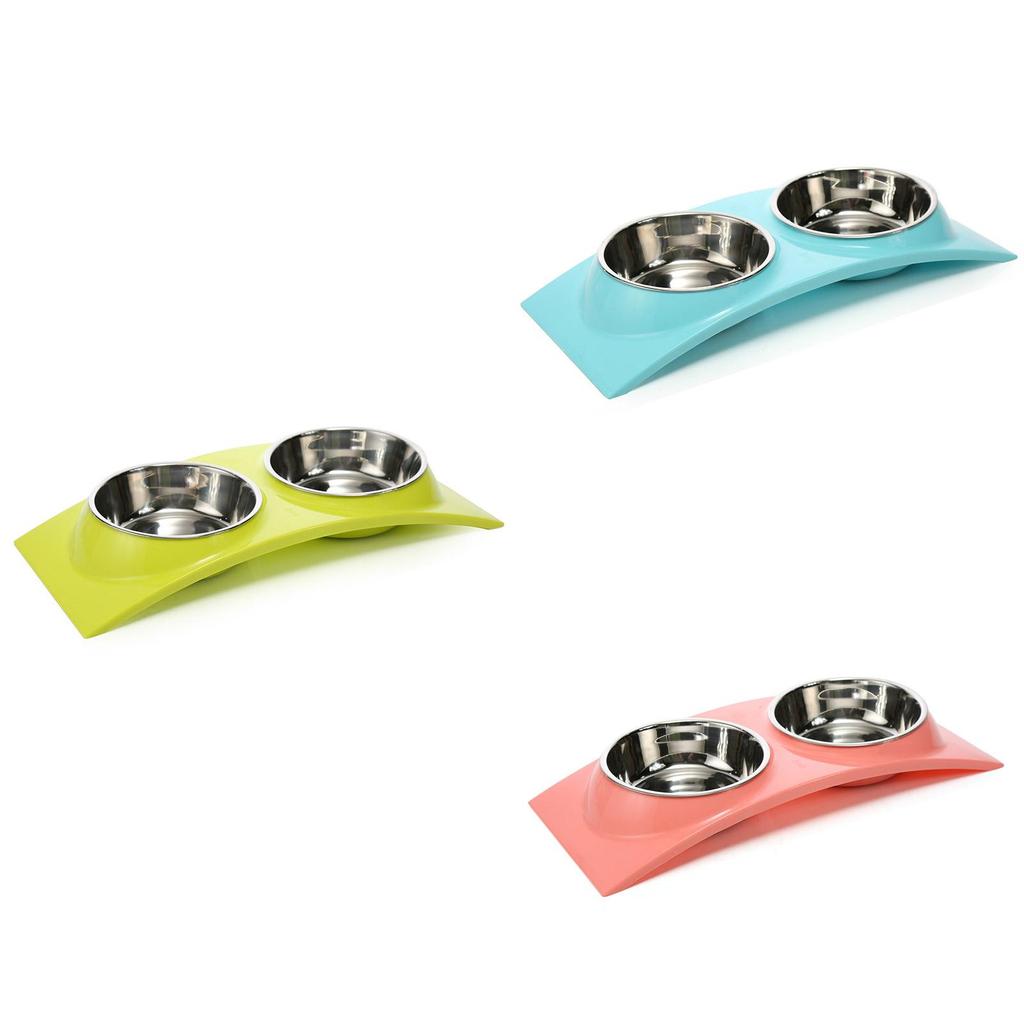 Premium Quality Double Food Water Pet Feeding Bowl For Puppies And Kittens With Non-slip Design