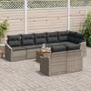 Garden Sofa Set with Storage 9 Pcs Grey Poly Rattan
