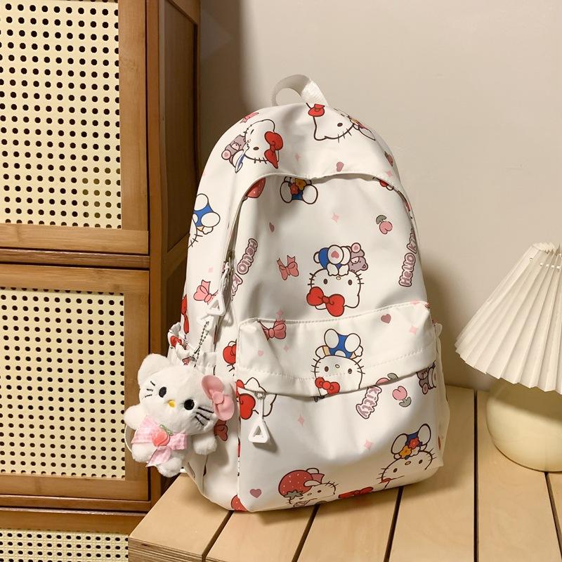 Schoolbag print graffiti student female backpack waterproof backpack Sanrio kt cat niche versatile schoolbag Korean girl