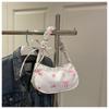 Sweet underarm bag women's new bow floral handbag niche drawstring versatile shoulder bag