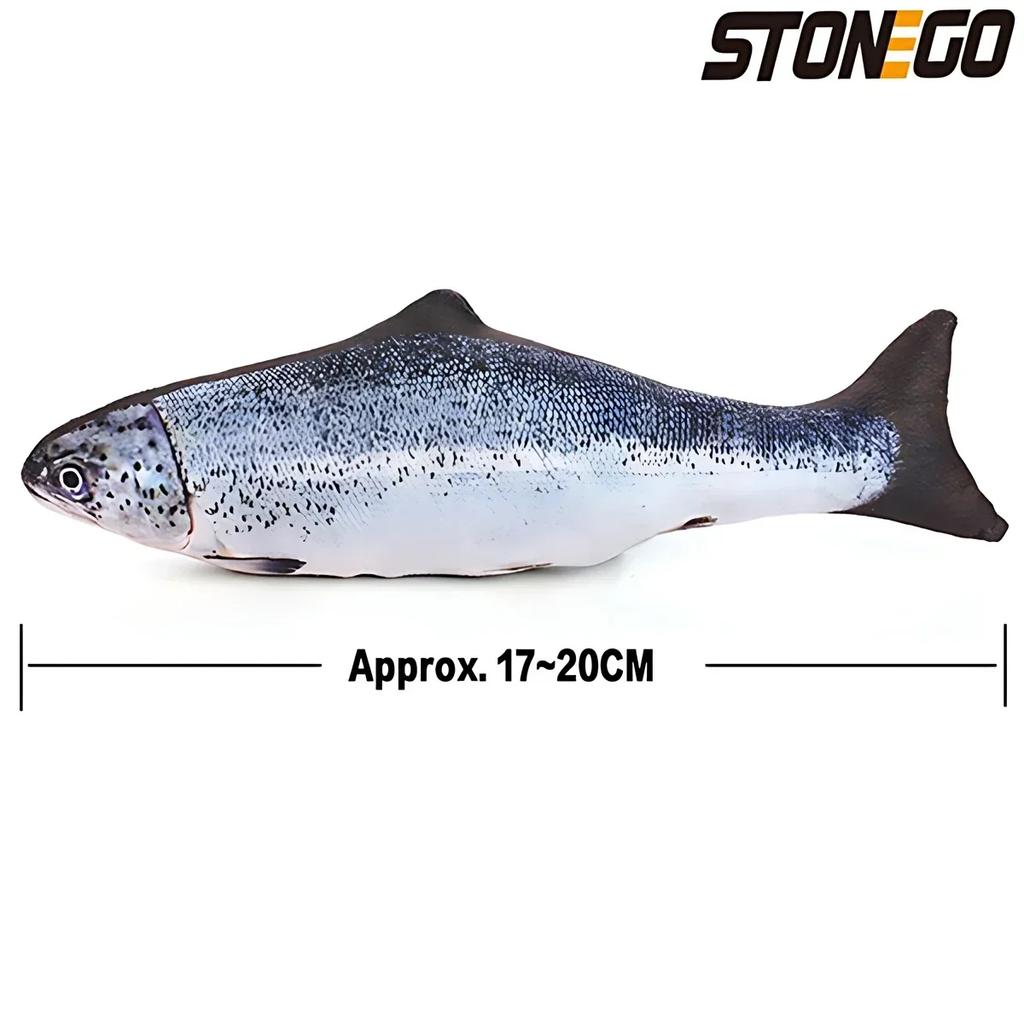 Interactive Catnip Plush Simulation Fish Chew Toys for Cats Soft 3D Fish Shape Catnip Filled Toys