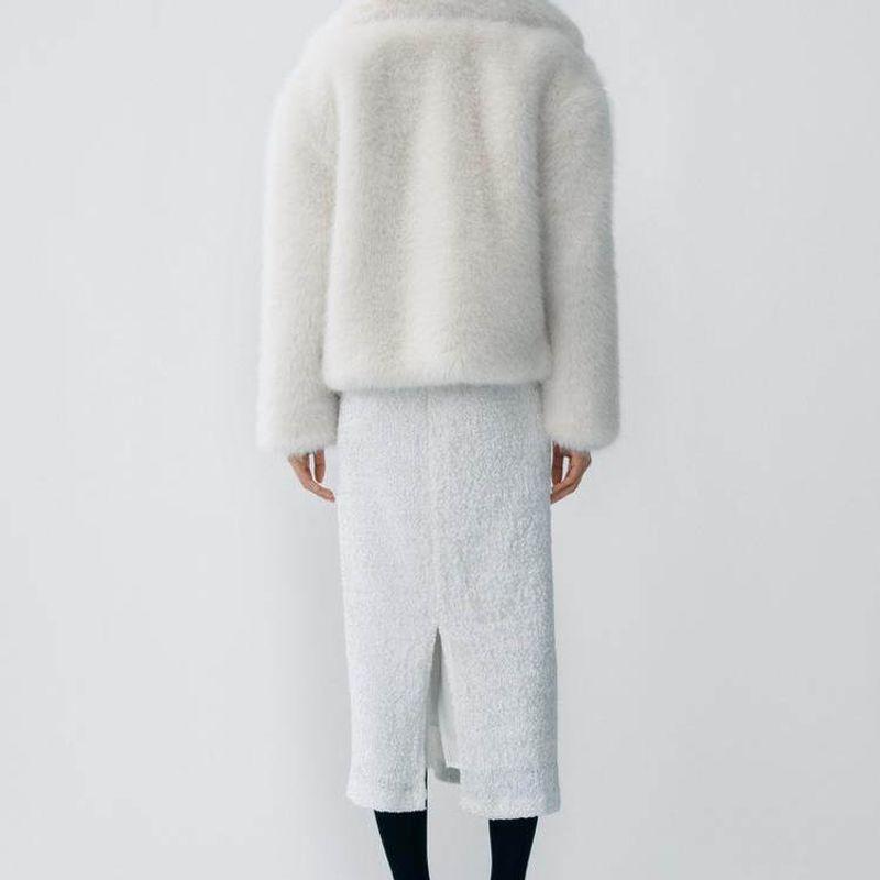 Za Autumn and Winter New Arrivals Women's Clothing Zr European and American Style Fashionable Simple Versatile Long-Sleeved Faux Fur Coat 4360246