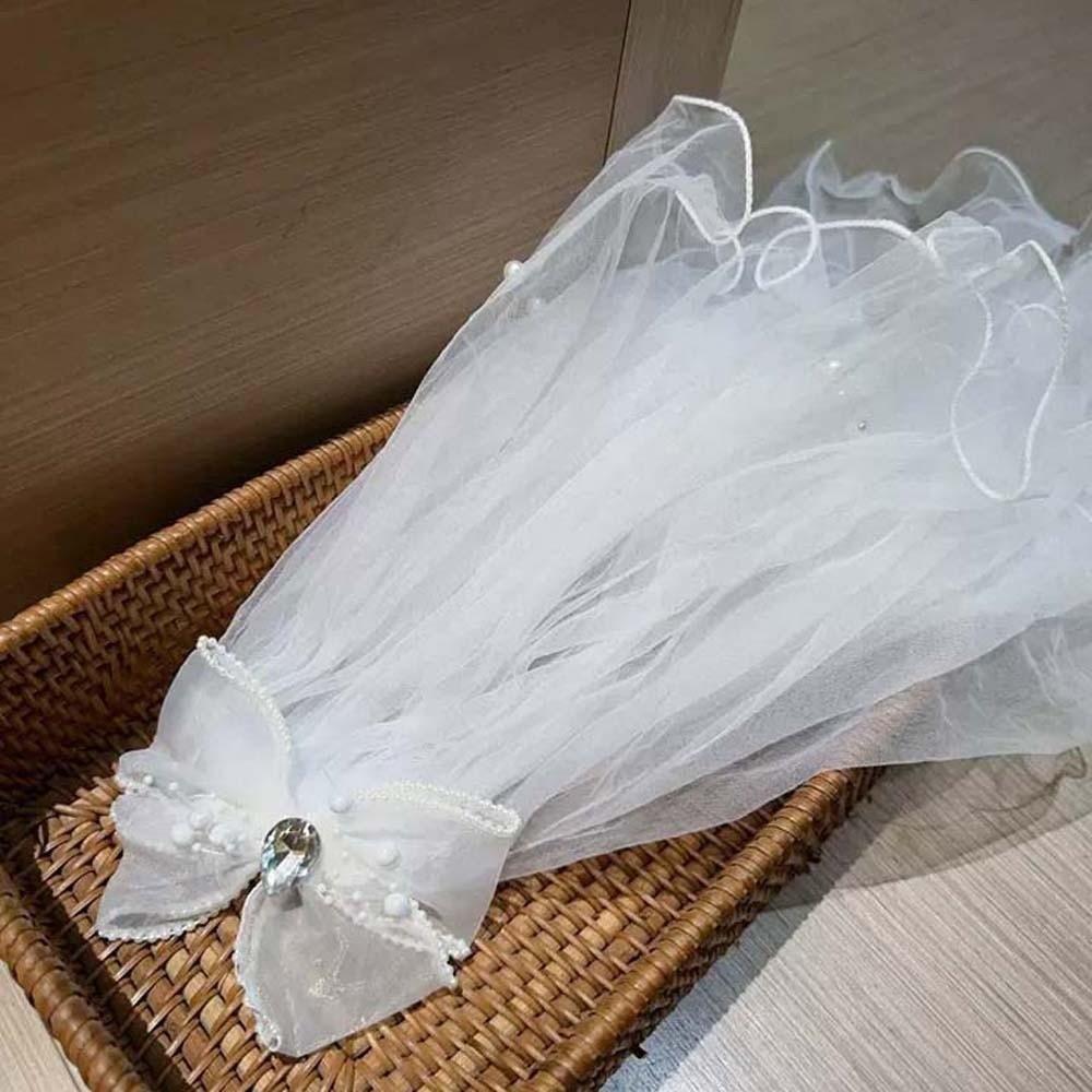 Mesh Veil Hair Clip White Bridal Tulle Fashion Girls Head Gauze  Party Cosplay
