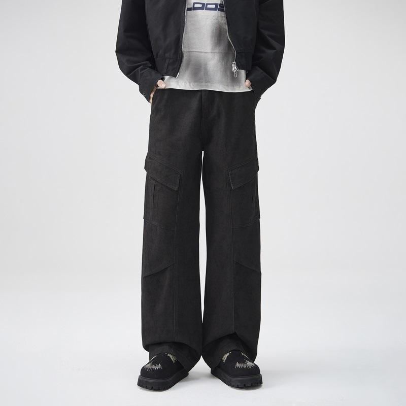 

Straight Jeans Men s Spring and Summer American High Street Boys Loose Draped Casual Wide-leg Pants S