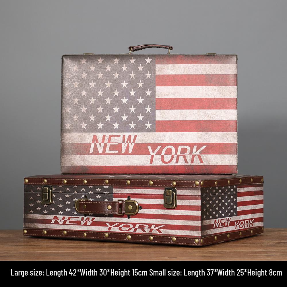 European Retro Leather Storage Box - Handbag, Clothes, and Travel Photography Prop Organizer