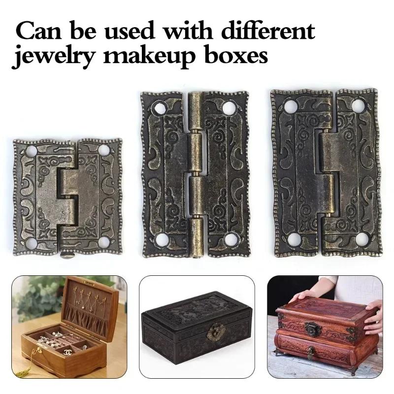 20/1Sets Antique Bronze Hinges Vintage Cupboard Cabinet Fitting with Screws Jewelry Boxes Wooden Case Hinge Furniture Hardware