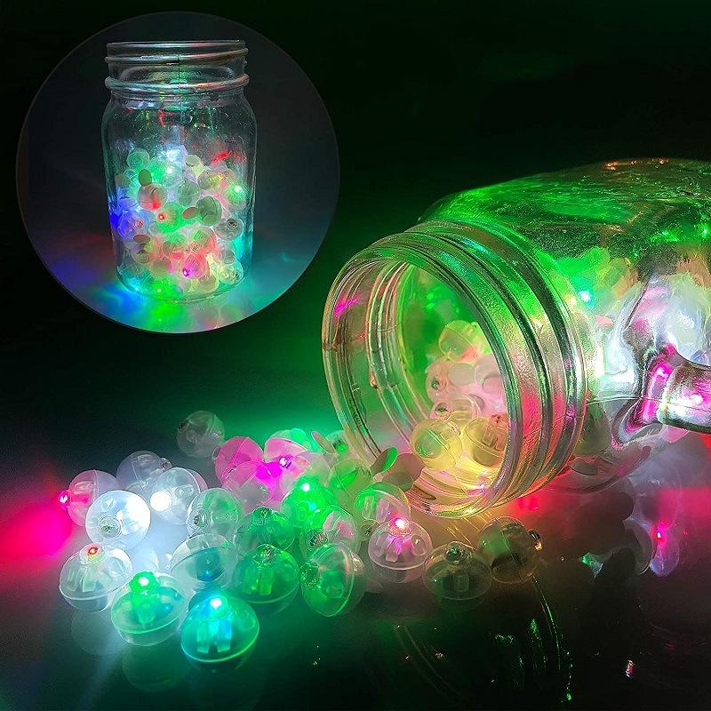 50pcs Colorful Glowing Small Ball Lamp LED Flash Round Balloon Lamp Mini Tumbler Ball Light for Christmas Wedding Party Decor